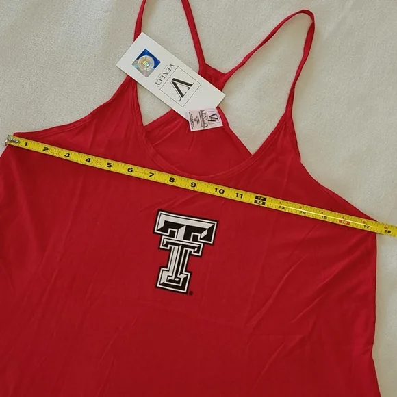 NEW Texas Tech Racerback Tank Top Spaghetti Strap Soft Graphic Logo women's Medm - Picture 7 of 9